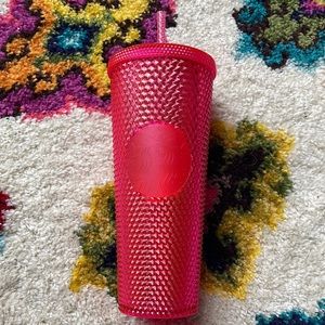 Hot pink studded Starbucks Tumbler
